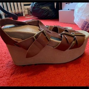 Buckled platform sandals